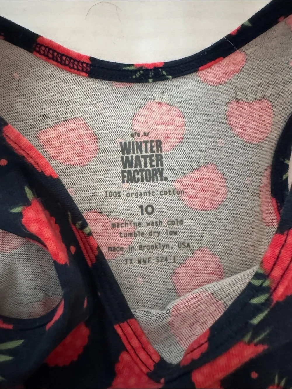 WINTER WATER FACTORY 100% organic dress raspberries sz 10